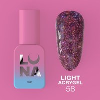 Изображение  Жидкий гель моделирующий для ногтей LUNAMoon Light Acrygel №58, 13 мл, Объем (мл, г): 13, Вариант: 58, Цвет: Красный