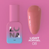 Изображение  Жидкий гель моделирующий для ногтей LUNAMoon Light Acrygel №8, 13 мл, Объем (мл, г): 13, Вариант: 08, Цвет: Персиковый