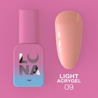 Изображение  Жидкий гель моделирующий для ногтей LUNAMoon Light Acrygel №9, 13 мл, Объем (мл, г): 13, Вариант: 09, Цвет: Персиковый