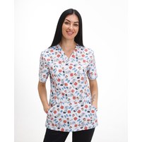 Изображение  Medical women's shirt Topaz print Emergency s. 40, "WHITE COAT" 502-417-943, Size: 40, Color: emergency