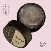 Зображення  Гель для нарощування нігтів YES Acrylgel №02, 15 мл , Об'єм (мл, г): 15, Варіант: 02, Колір: Молочний