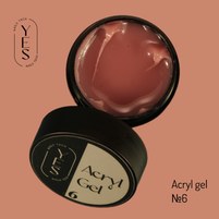 Зображення  Гель для нарощування нігтів YES Acrylgel №06, 15 мл , Об'єм (мл, г): 15, Варіант: 06, Колір: Рожевий