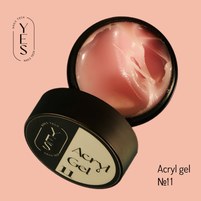 Зображення  Гель для нарощування нігтів YES Acrylgel №11, 15 мл , Об'єм (мл, г): 15, Варіант: 11, Колір: Рожевий