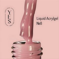 Зображення  Рідкий акрил-гель YES Liquid Acrylgel №08, 15 мл, Об'єм (мл, г): 15, Варіант: 08, Колір: Рожевий