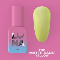 Изображение  Матовый топ без липкого слоя LUNAMoon Top Matte Sand Yellow, 13 мл, Объем (мл, г): 13, Вариант: Yellow