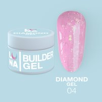 Изображение  Гель для наращивания ногтей с блестками LUNAMoon Diamond Gel №04, 15 мл, Объем (мл, г): 15, Вариант: 04