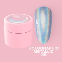 Изображение  Holographic nail gel-paint LUNAMoon Holographic Metallic Gel, 5 ml