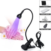 Изображение  Лампа UV для сушки гель лака, гелевых типс с USB-разъемом (настольная, гибкая, с прищепкой), 5 Вт. Чёрный