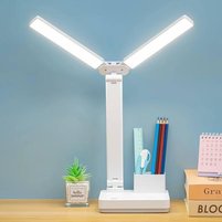 Изображение  Аккумуляторная LED лампа 1962 (4 Вт) на гибкой ножке + подставка для концелярии, кисточек для освещения рабоче
