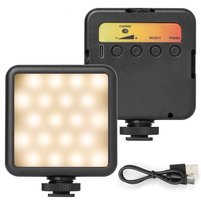 Изображение  Мини лампа, накамерный свет LED Р5 (7,5х7,5см) со встроенным аккумулятором (1800mAh) для видео та фотосьемки