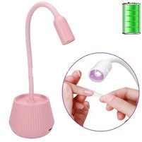 Зображення  UV/LED лампа YXW006 для сушіння нігтів (гелевих типс, верхніх форм) - на акумуляторі та з USB, 6 Вт. Рожевий