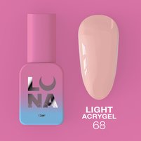 Зображення  Рідкий гель моделюючий для нігтів LUNAMoon Light Acrygel №68, 13 мл, Об'єм (мл, г): 13, Варіант: 68, Колір: Персиковий