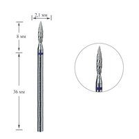 Изображение  Фреза алмазная Touch 021 H0210SD-М торнадо пламя острое синее 2.1/8 мм