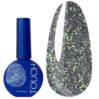 Изображение  Топ с UV-фильтрами Touch Twinkle Top No-Wipe 02 прозрачный с зелеными блестками и светоотражающим шимером, 13 мл, Объем (мл, г): 13, Вариант: 02