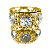 Изображение  Стакан для кистей YRE круглые камни, золото