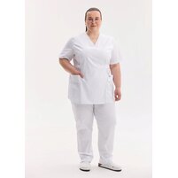 Зображення  Медичний костюм жіночий Кіото білий +SIZE р. 58, "БІЛИЙ ХАЛАТ" 571-324-679, Розмір: 58, Колір: білий