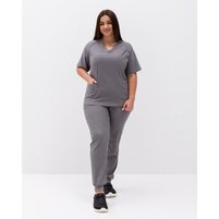 Зображення  Медичний хірургічний костюм жіночий Аризона сірий +SIZE р. 58, "БІЛИЙ ХАЛАТ" 505-328-924, Розмір: 58, Колір: сірий