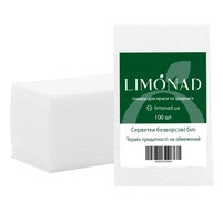 Изображение  Салфетки безворсовые Limonad для снятия липкого слоя 100 шт, белые, Количество в упаковке (шт): 100, Цвет: Белый