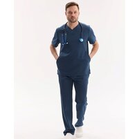Изображение  Medical surgical suit for men Portland blue size 56, "WHITE COAT" 569-322-966, Size: 56, Color: blue