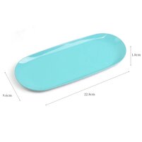 Изображение  Лоток косметический металлический овал 22.5x9.5 см голубой
