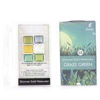 Изображение  Акварельные краски с шиммером Global Fashion Grass Green № 3