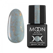 Изображение  База каучуковая для гель-лака Moon Full Leaf Rubber Base 8 мл, № 04, голубой с поталью, Объем (мл, г): 8, Вариант: 004