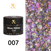 Зображення  Глітерний гель F.O.X Glow Glitter Gel 5 мл № 007, Об'єм (мл, г): 5, Варіант: 007