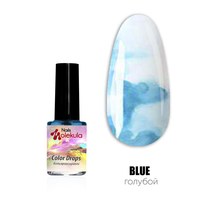 Изображение  Акварельные черныла для дизайна ногтей Nails Molekula 6 мл, BLUE
