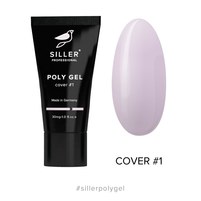 Изображение  Siller Poly Gel Cover №1 Полигель моделирующий для ногтей (бледно-розовый), 30 мл, Объем (мл, г): 30, Вариант: 1