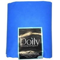 Изображение  Чехол на кушетку Doily 0,8х2,1м (1 шт/пач) из спанбонда 80 г/м2 голубой, Размер простыни: 80 см * 2.1 м, Вариант: Blue