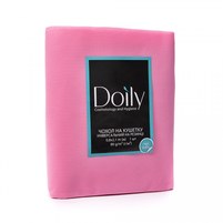 Изображение  Чехол на кушетку Doily 0,8х2,1м (1 шт/пач) из спанбонда 80 г/м2 розовый, Размер простыни: 80 см * 2.1 м, Вариант: Pink
