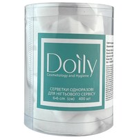 Изображение  Салфетки 6х6 см Doily (400 шт в тубусе) из спанлейса