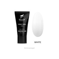 Изображение  Siller Poly Gel WHITE Полигель моделирующий для ногтей (белый), 30 мл