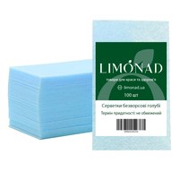 Изображение  Салфетки безворсовые Limonad для снятия липкого слоя 100 шт, голубые, Количество в упаковке (шт): 100, Цвет: Голубой