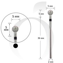 Изображение  Milling cutter diamond ball black 5 mm