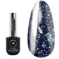 Изображение  Гель-лак светоотражающий SAGA Fiery Gel №28 синий с поталью, 9 мл, Объем (мл, г): 9, Вариант: 28