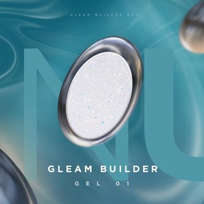 Зображення 3 Білдер-гель для моделювання нігтів з пластівцями юккі NUB Gleam Builder Gel №01, 12мл, Об'єм (мл, г): 12, Цвет №: 01
