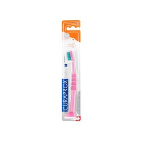Зображення 2 Дитяча зубна щітка Curaprox Ultra Soft CS Baby 4260-03 D 0.09 мм рожева, зелена щетина до 4 років, Цвет №: 03