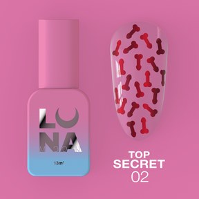 Изображение  Топ для гель-лака LUNAMoon Top Secret №02, 13 мл, Объем (мл, г): 13, Цвет: 02