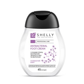 Изображение 2 Shelly antibacterial foot cream 45 ml with silver ions, green tea extract and menthol