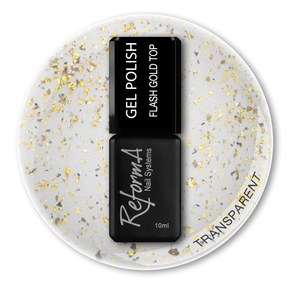 Изображение 2 Top for gel polish ReformA Flash Gold Top, 10 ml, Volume (ml, g): 10, Color No.: Gold