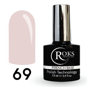 Зображення  Камуфлююча база для гель-лаку Roks Rubber Base French Color 12 мл, № 69, Об'єм (мл, г): 12, Цвет №: 069
