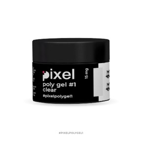 Зображення  Полігель Pixel Poly Gel Clear №1 (прозорий), 15 мл, Об'єм (мл, г): 15, Цвет №: 01