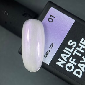 Зображення 3 Nails of the Day Shell top 01 – перлинний топ з ліловою втиркою без липкого шару, 10 мл, Об'єм (мл, г): 10, Цвет №: 01