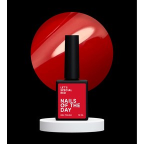 Изображение  Nails of the Day Let’s special red – особый красный гель лак, перекрывающийся в один слой, 10 мл, Объем (мл, г): 10, Цвет №: Red