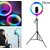 Изображение  Кольцевая селфи лампа RGB Diamond Crystal 3D-26 см. (цветная) на 15 Вт. со штативом и держателем, на USB