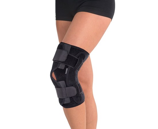Изображение  Detachable neoprene knee pad with hinged ribs TIANA Type 514 (black) size 1 32 - 43 cm, Size: 1