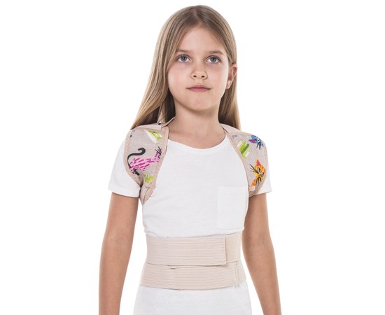 Изображение  Corset for posture correction for children with a pattern TIANA Type 652 multi-colored seals, size 2 50 - 60 cm / 20 cm, Size: 2