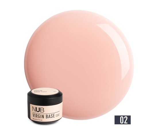 Изображение  Camouflage rubber base for gel polish NUB Virgin Base Coat No.02 beige-pink cream, 30 ml, Volume (ml, g): 30, Color No.: 2