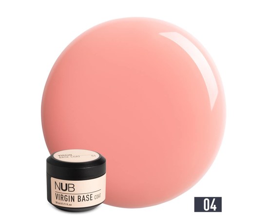Изображение  Camouflage rubber base for gel polish NUB Virgin Base Coat No.04 peach rose, 30 ml, Volume (ml, g): 30, Color No.: 4